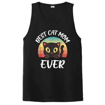 Vintage Best Cat Mom Ever Cat Tee For Women Funny Cat PosiCharge Competitor Tank