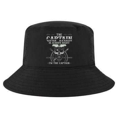 Vintage Boat Captain Men Boating Funny Boat Lover Gift Cool Comfort Performance Bucket Hat