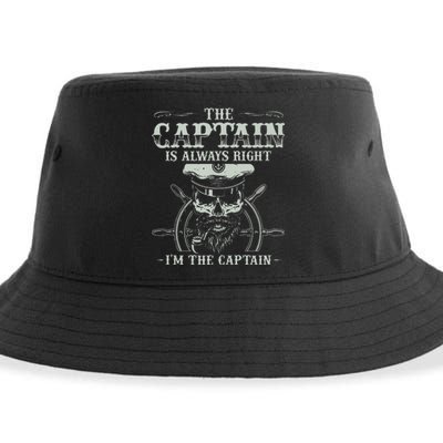 Vintage Boat Captain Men Boating Funny Boat Lover Gift Sustainable Bucket Hat