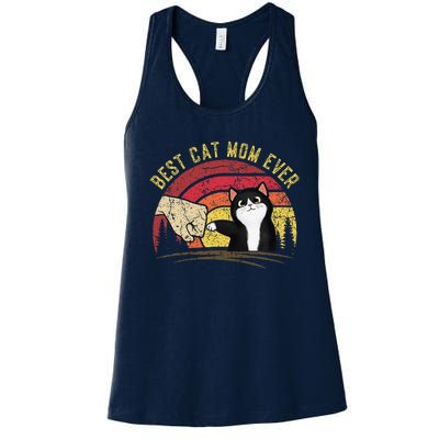 Vintage Best Cat Mom Ever Cat For Funny Funny Cat Women's Racerback Tank