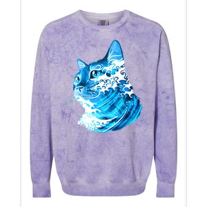 Vote Blue Cat Wave For Kamala Harris 2024 Election Colorblast Crewneck Sweatshirt