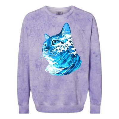 Vote Blue Cat Wave For Kamala Harris 2024 Election Colorblast Crewneck Sweatshirt