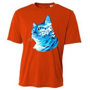 Vote Blue Cat Wave For Kamala Harris 2024 Election Cooling Performance Crew T-Shirt