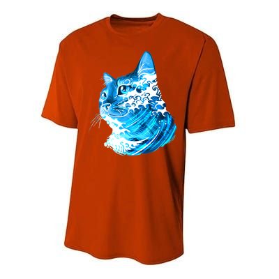 Vote Blue Cat Wave For Kamala Harris 2024 Election Performance Sprint T-Shirt