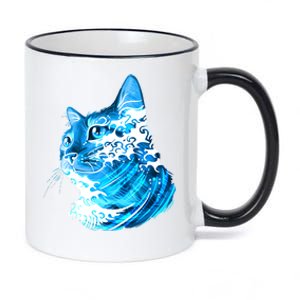 Vote Blue Cat Wave For Kamala Harris 2024 Election 11oz Black Color Changing Mug