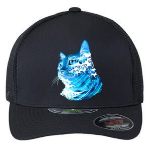 Vote Blue Cat Wave For Kamala Harris 2024 Election Flexfit Unipanel Trucker Cap