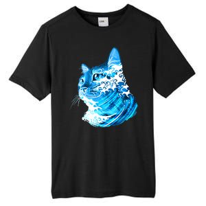 Vote Blue Cat Wave For Kamala Harris 2024 Election Tall Fusion ChromaSoft Performance T-Shirt