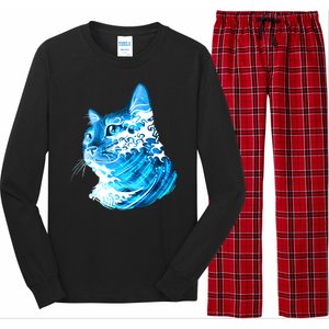 Vote Blue Cat Wave For Kamala Harris 2024 Election Long Sleeve Pajama Set