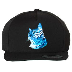 Vote Blue Cat Wave For Kamala Harris 2024 Election Wool Snapback Cap