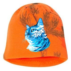 Vote Blue Cat Wave For Kamala Harris 2024 Election Kati - Camo Knit Beanie