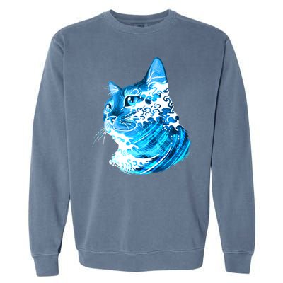 Vote Blue Cat Wave For Kamala Harris 2024 Election Garment-Dyed Sweatshirt