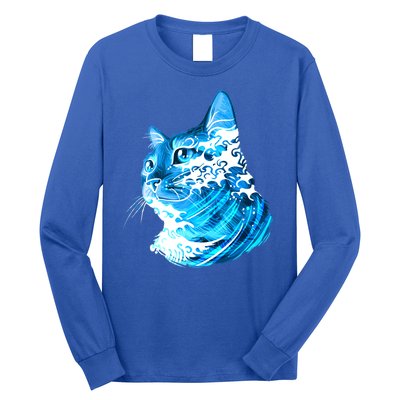 Vote Blue Cat Wave For Kamala Harris 2024 Election Long Sleeve Shirt