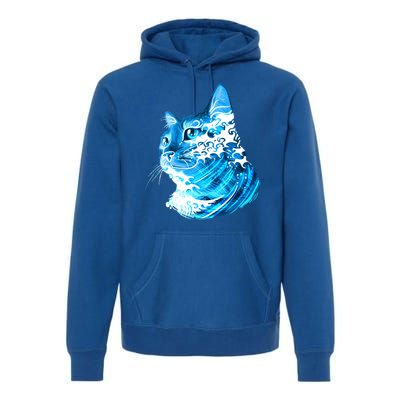 Vote Blue Cat Wave For Kamala Harris 2024 Election Premium Hoodie