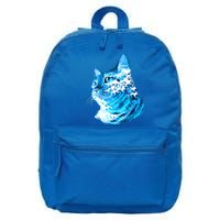 Vote Blue Cat Wave For Kamala Harris 2024 Election 16 in Basic Backpack