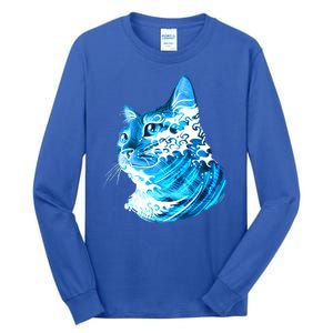 Vote Blue Cat Wave For Kamala Harris 2024 Election Tall Long Sleeve T-Shirt