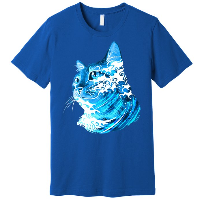 Vote Blue Cat Wave For Kamala Harris 2024 Election Premium T-Shirt