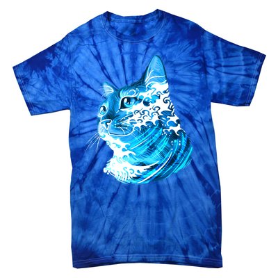 Vote Blue Cat Wave For Kamala Harris 2024 Election Tie-Dye T-Shirt