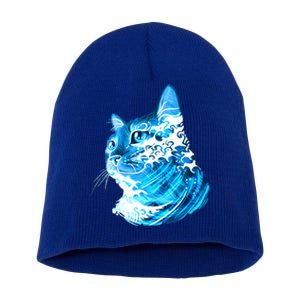 Vote Blue Cat Wave For Kamala Harris 2024 Election Short Acrylic Beanie