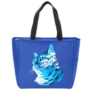 Vote Blue Cat Wave For Kamala Harris 2024 Election Zip Tote Bag