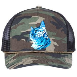 Vote Blue Cat Wave For Kamala Harris 2024 Election Retro Rope Trucker Hat Cap