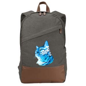 Vote Blue Cat Wave For Kamala Harris 2024 Election Cotton Canvas Backpack