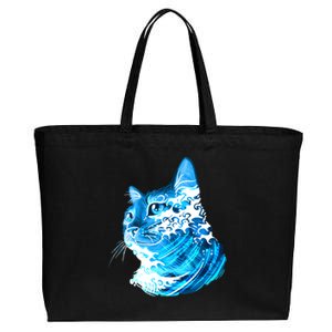 Vote Blue Cat Wave For Kamala Harris 2024 Election Cotton Canvas Jumbo Tote