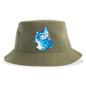 Vote Blue Cat Wave For Kamala Harris 2024 Election Sustainable Bucket Hat