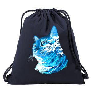 Vote Blue Cat Wave For Kamala Harris 2024 Election Drawstring Bag