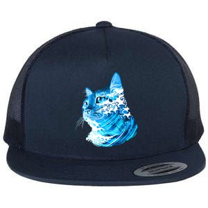 Vote Blue Cat Wave For Kamala Harris 2024 Election Flat Bill Trucker Hat