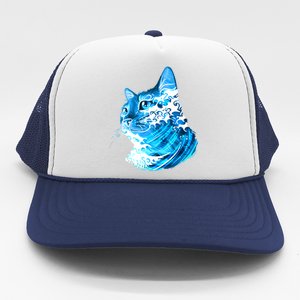 Vote Blue Cat Wave For Kamala Harris 2024 Election Trucker Hat