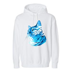 Vote Blue Cat Wave For Kamala Harris 2024 Election Garment-Dyed Fleece Hoodie