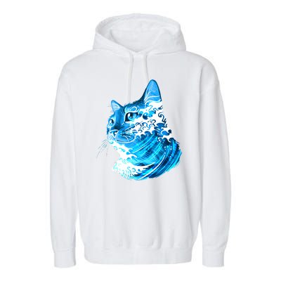 Vote Blue Cat Wave For Kamala Harris 2024 Election Garment-Dyed Fleece Hoodie