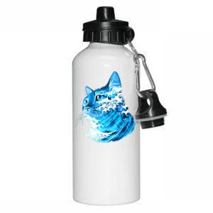 Vote Blue Cat Wave For Kamala Harris 2024 Election Aluminum Water Bottle