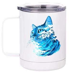 Vote Blue Cat Wave For Kamala Harris 2024 Election 12 oz Stainless Steel Tumbler Cup