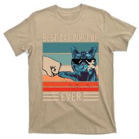 Vintage Best Cat Pop Pop Ever Bump Fist Fathers Day Gifts T-Shirt