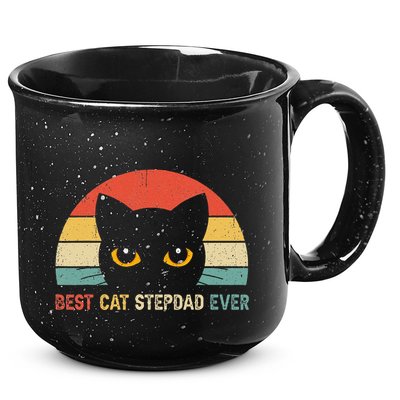 Vintage Best Cat Stepdad Ever Cat Lovers Gift 15oz Campfire Ceramic Mug
