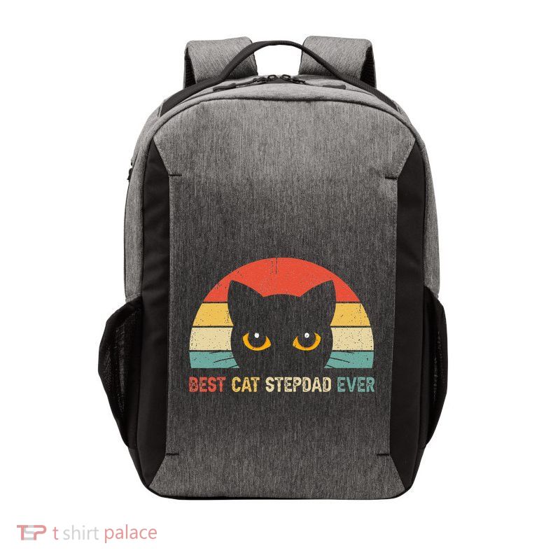 Vintage Best Cat Stepdad Ever Cat Lovers Gift Vector Backpack