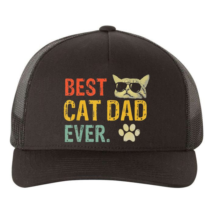 Vintage Best Cat Dad Ever  Cat Daddy Gift Yupoong Adult 5-Panel Trucker Hat