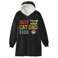 Vintage Best Cat Dad Ever  Cat Daddy Gift Hooded Wearable Blanket