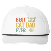 Vintage Best Cat Dad Ever  Cat Daddy Gift Snapback Five-Panel Rope Hat