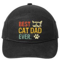 Vintage Best Cat Dad Ever  Cat Daddy Gift 7-Panel Snapback Hat