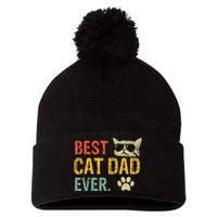 Vintage Best Cat Dad Ever  Cat Daddy Gift Pom Pom 12in Knit Beanie