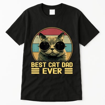 Vintage Best Cat Dad Ever Funny Cat Lover, Cat Dad Tall T-Shirt