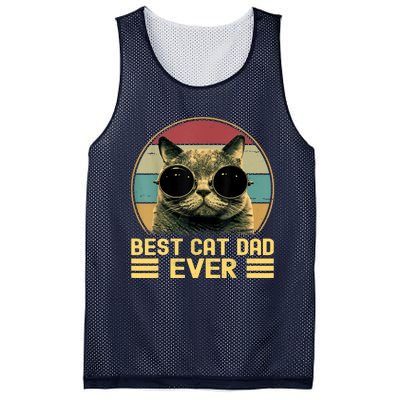 Vintage Best Cat Dad Ever Funny Cat Lover, Cat Dad Mesh Reversible Basketball Jersey Tank