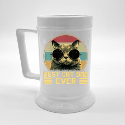 Vintage Best Cat Dad Ever Funny Cat Lover, Cat Dad Beer Stein