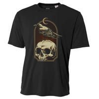 Vintage Black Crow With Skull Ans Moon Cooling Performance Crew T-Shirt