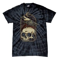 Vintage Black Crow With Skull Ans Moon Tie-Dye T-Shirt