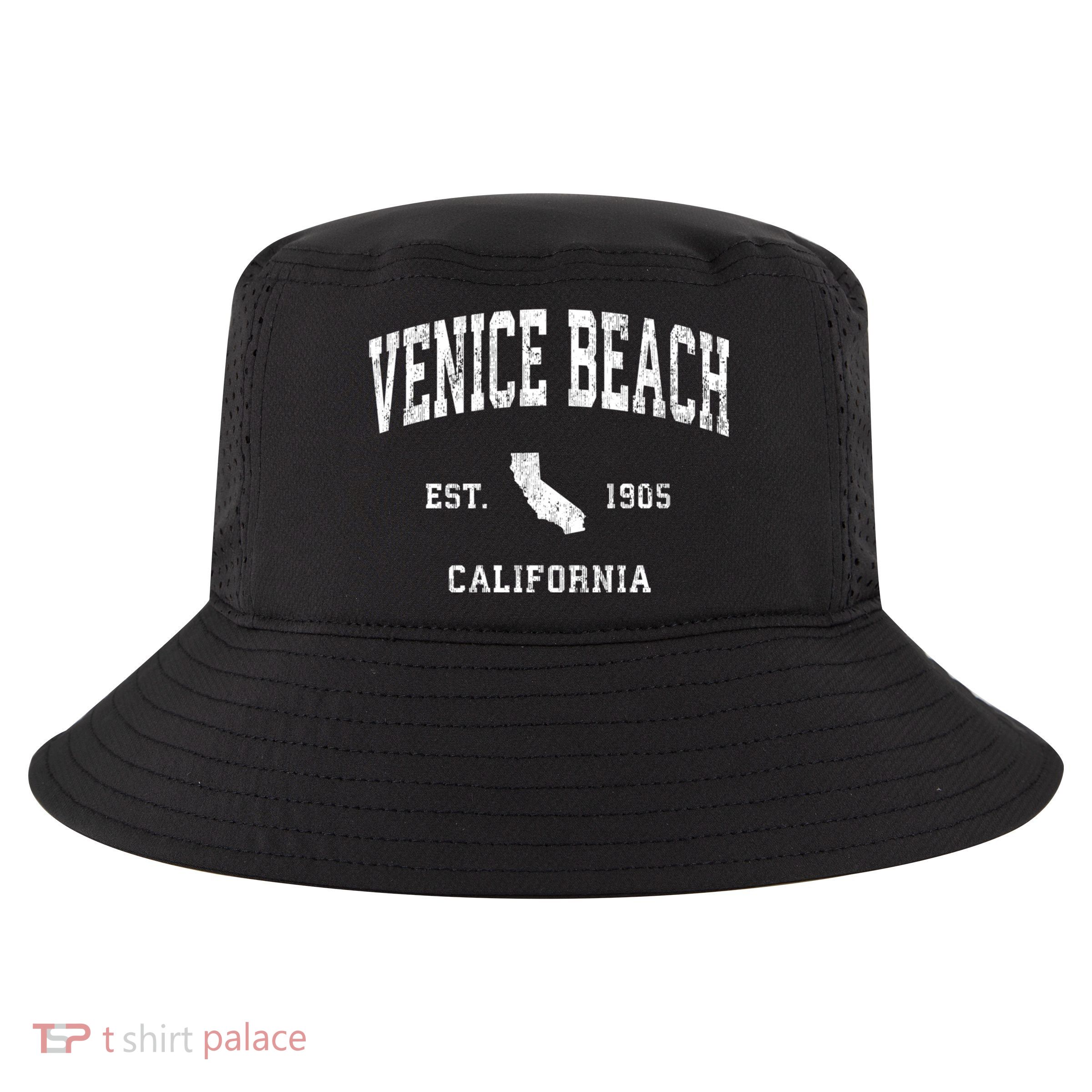 Venice Beach California Ca Vintage Athletic Sports Cool Comfort Performance Bucket Hat