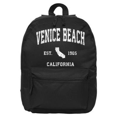 Venice Beach California Ca Vintage Athletic Sports 16 in Basic Backpack