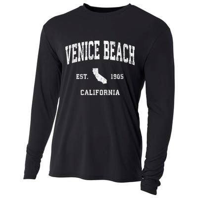 Venice Beach California Ca Vintage Athletic Sports Cooling Performance Long Sleeve Crew